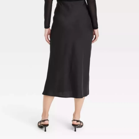 A New Day Women's Plus Size A-Line Midi Slip Skirt Black 4x - Picture 5 of 6